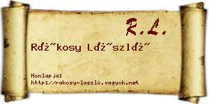 Rákosy László névjegykártya